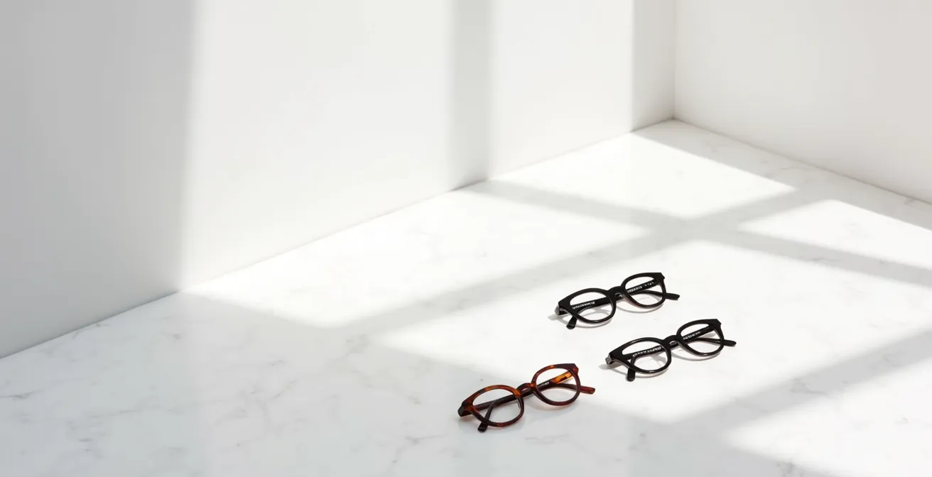 Disposition élégante d'une collection de lunettes Cartier